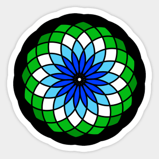 Blue flower spiral Sticker